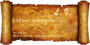 Löfler Viktória névjegykártya